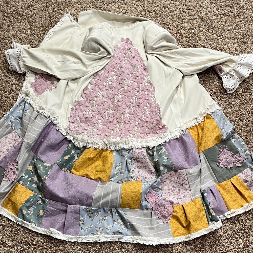 Patchwork Lace Trim Coat/ blazer - Picture 6 of 6